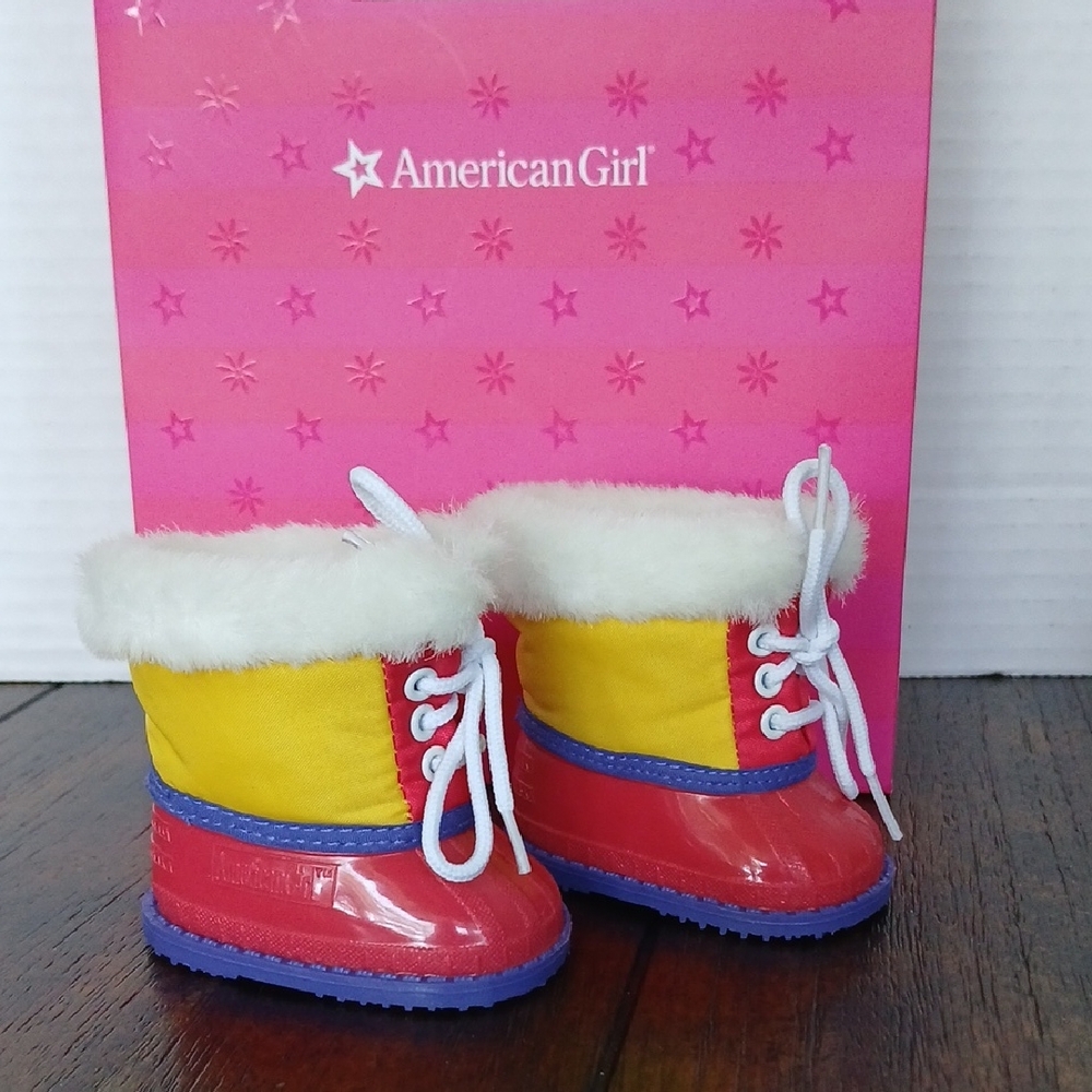 American Girl Doll Snow Boots Faux Fur Lace Up 18 Inch Doll